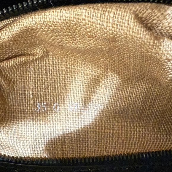 Vintage Fendi Black Patent Leather Boston Bowler Bag White Trim - Picture 10 of 12